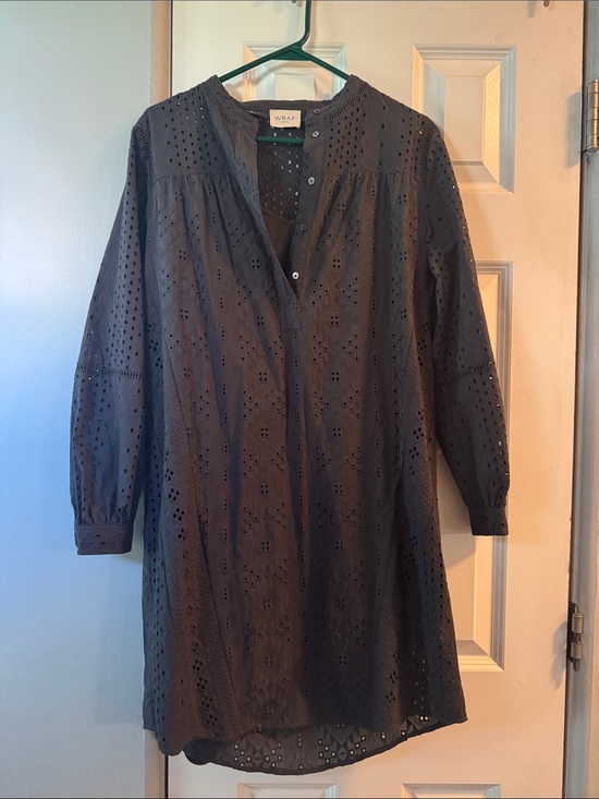 Wrap London Dresses & Skirts - WRAP London Eyelet Tunic Dress in Charcoal